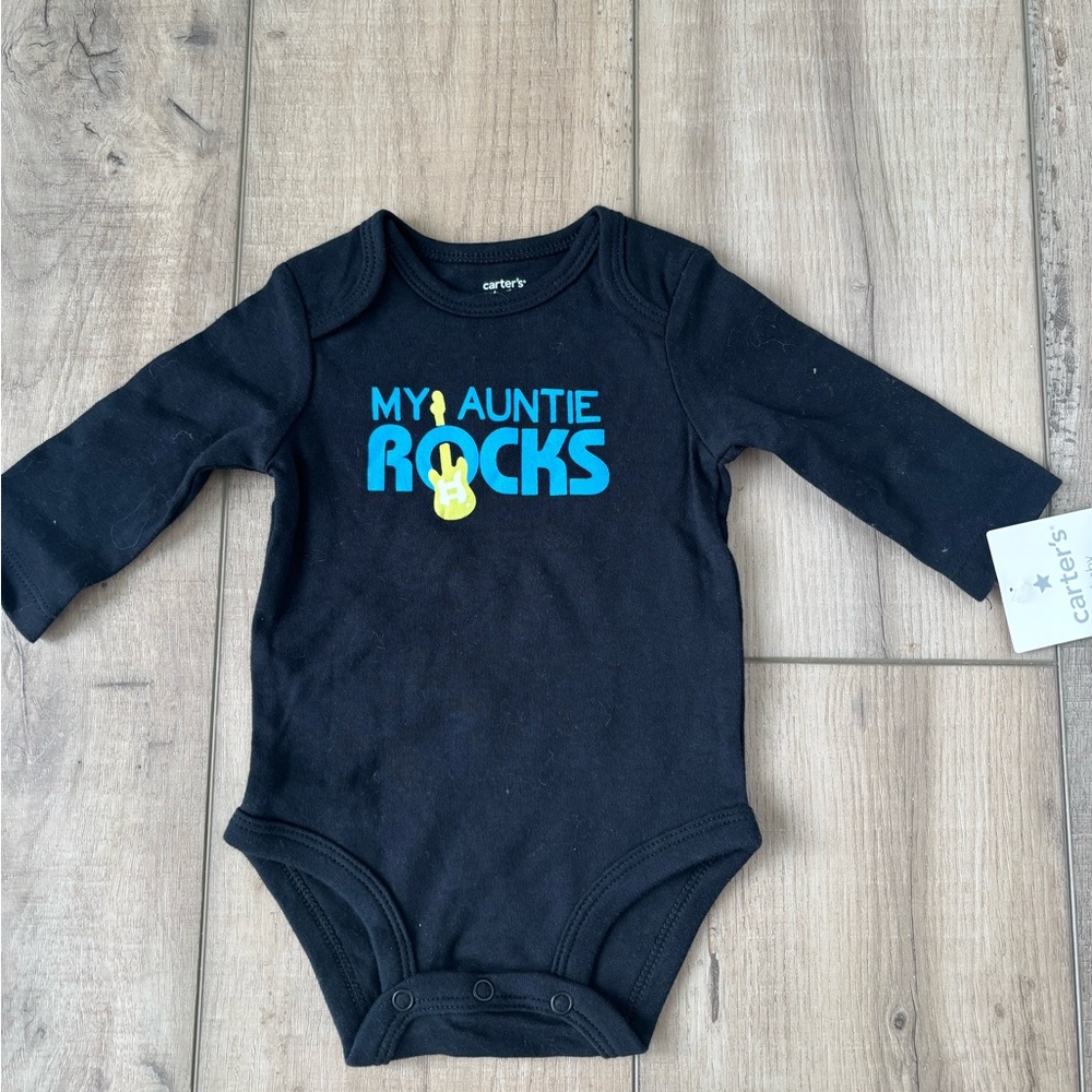 Carter's Black and Blue 'My Auntie Rocks' Bodysuit